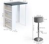 Bartisch-Set Anthrazit/Weiß 57 x 80 cm mit 2 Barhockern Vicco Bild 3