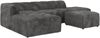 Modulares Ecksofa mit Hocker GRIDA 4M L Wohnlandschaft, Wellenfedern, gesteppte Sitzfläche, Wohnzimmer Sofa L-form - Grau Cord - Links Bild 5