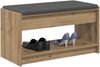 vidaXL Flurbank mit Kissen mit Regal Artisan-Eiche 83 x 38 x 45 cm 891583 Bild 3