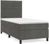 vidaXL Boxspringbett mit Matratze Dunkelgrau 80x200 cm Samt, Härtegrad: H2 [3143050] Bild 2