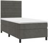 vidaXL Boxspringbett mit Matratze Dunkelgrau 80x200 cm Samt, Härtegrad: H2 [3143050] Bild 3