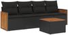 vidaXL 5-tlg. Garten-Sofagarnitur mit Kissen Schwarz Poly Rattan 3227455 Bild 2