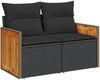 vidaXL 5-tlg. Garten-Sofagarnitur mit Kissen Schwarz Poly Rattan 3227455 Bild 5