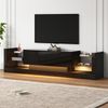 Lowboard mit LED-BeleuchtungTV-Board, Fernsehtisch, TV-Ständer 1 St. zwei klapptür , für Fernseher bis 80 Zoll Bild 3