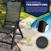 tillvex Gartenstuhl Premium 4 Stück Schwarz klappbar aus Aluminium | Hochlehner mit Armlehnen | Klappstuhl verstellbar | Klappsessel Balkon Garten Terrasse Bild 4