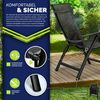 tillvex Gartenstuhl Premium 4 Stück Schwarz klappbar aus Aluminium | Hochlehner mit Armlehnen | Klappstuhl verstellbar | Klappsessel Balkon Garten Terrasse Bild 5
