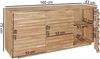 Wohnling Sideboard KADA, 160 x 75 x 43 cm, Massiv-Holz Akazie Natur, Baumkante Anrichte Bild 5