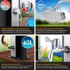 KESSER® Solardusche 40- 60 Liter Solar Gartendusche | warmes Wasser | max. 60°C | Inkl. Metall-Duschablage & Schutzhaube | Pooldusche Camping| Regenduschkopf und Wasserhahn Gartenschlauch-Anschluss Schwarz / Silber, 60 Liter Bild 3