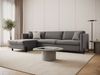 Micadoni Schlaf-Ecksofa Gloria 5-Sitzer Links Samt Grau 205x160 Bild 5