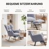 SeedWave Schaukelstuhl Teddy Schaukelsessel Wohnzimmer mit Fußstütze und Seitentasche, Relaxsessel mit Metallrahmen, Massivholzsockel mit Boden Schutzfilz Bild 2