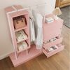 OKWISH Garderoben-Set Kleiderschrank,Sideboard, (Rosa Kleiderschrank-Set mit Schubladen & Kleiderstange – Flexibler Stauraum, stabiler Metallrahmen, 1-St, B140/W40/H135) Bild 2