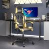 vidaXL Gaming-Stuhl Drehbar Schwarz und Golden Kunstleder, Drehbar [349569] Bild 2