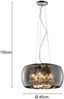 Kristall Pendelleuchte VAPORE Glas Chrom verspiegelt & Rauchglas Optik, Ø 40cm Bild 4