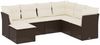 vidaXL 7-tlg. Garten-Sofagarnitur mit Kissen Braun Poly Rattan 3217993 Bild 2