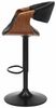 Design Barhocker FAMOUS schwarz Kunstleder höhenverstellbar natur Walnuss Armlehne Bild 4