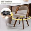 BlingBin 4-Fußstuhl Holz Esszimmerstuhl 360° Drehbar Polsterstuhl (Stuhl, 2 St), mit Baumwoll-Leinen-Kissen & geschwungener Rückenlehne, für Wohnzimmer Bild 4