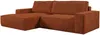 Vente-unique - AMELIA Sofa SamtStoff Rot - B 167 cm x H 85 cm x L 267 cm Bild 4