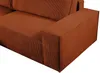 Vente-unique - AMELIA Sofa SamtStoff Rot - B 167 cm x H 85 cm x L 267 cm Bild 5