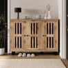 Sideboard 120x32x92 cm mit 3 Türen und 8 Ablagefächern – Aufbewahrungsschrank in Naturholz-Optik Bild 3
