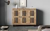 Sideboard 120x32x92 cm mit 3 Türen und 8 Ablagefächern – Aufbewahrungsschrank in Naturholz-Optik Bild 4