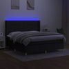 vidaXL Boxspringbett mit Matratze & LED Stoff Schwarz 160x200 cm, Härtegrad: H2 [3138887] Bild 3