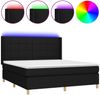 vidaXL Boxspringbett mit Matratze & LED Stoff Schwarz 160x200 cm, Härtegrad: H2 [3138887] Bild 2