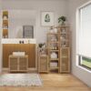 Bellamio 'Newa' Badezimmer Waschbeckenunterschrank, Bambus, natur, 60x33x65 cm, Badezimmerschrank mit 2 Ablagefächern, 2er-Set Bild 2