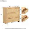 Merax Schubkastenkommode mit Rattangeflecht, Kommode mit 4 Schubladen, Sideboard, Landhaus, B:80cm Bild 4
