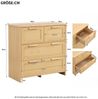 Merax Schubkastenkommode mit Rattangeflecht, Kommode mit 4 Schubladen, Sideboard, Landhaus, B:80cm Bild 3