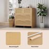 Merax Schubkastenkommode mit Rattangeflecht, Kommode mit 4 Schubladen, Sideboard, Landhaus, B:80cm Bild 2