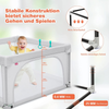 Baby-Laufstall Tragbarer Laufstall mit Sicherheitstoren 120 x 120 x 68 cm Grau Bild 3