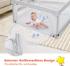 Baby-Laufstall Tragbarer Laufstall mit Sicherheitstoren 120 x 120 x 68 cm Grau Bild 4