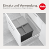 Hailo Inneneimer 1136309 mit Deckel 350 x 226 x 220 mm 2 Henkel dunkelgrau Bild 4