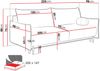 Mirjan24 'Dravolt' 3-Sitzer Schlafsofa mit Schlaffunktion und Bettkasten, Stoff, Weiß Bild 5