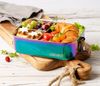 LEKKABOX Lunchbox Kinder Edelstahl Brotdose 1000ml - 3 Fächer auslaufsicher Bentobox, (1 Edelstahldose mit Deckel, 2 zusätzliche Clips mit Silikonschutz), Auslaufsicher dank Dichtung, mit 3 Fächern für trockene Lebensmittel Bild 3