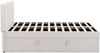 Polsterbett 140x200 cm mit Bettkasten, Leinenbezug, Metall- und Holzrahmen, hydraulisch,Beige Bild 5