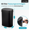 Five Stars® Mülleimer mit Sensor, Edelstahl Schwarz, 60 Liter, 72x40x29cm Bild 2