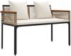 vidaXL Bank Outdoor Beige und Cremeweiß 117 x 54 x 74,5 cm Poly-Rattan 42025240 Bild 2