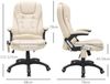 Chefsessel H 121 x T 62 x B 68 cm, drehbar, ergonomisch, Kunstleder Beige Bild 2
