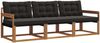 vidaXL Outdoor-Sofagarnitur mit Kissen 3 pcs Natürlich und Schwarz 3369139 Bild 2