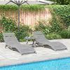vidaXL Sonnenliegen 2 Stk. Grau 184x55x64 cm Massivholz Akazie 3155468 Bild 3