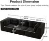 3-Sitzer Ecksofa H 69 x T 297 x B 104 cm aus Cord, modular, mit 74 cm Sitztiefe, schwarz Bild 5