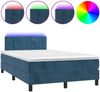 vidaXL Polsterbett mit Matratze & LED Dunkelblau 120x200 cm Samt Bild 2