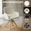 Esszimmerstuhl Drehbar Polsterstuhl mit Armlehne Teddystoff Weiß Drehstuhl Esszimmer Sessel Modern Küchenstuhl Bild 4