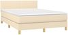 vidaXL Polsterbett mit Matratze Stoff Creme 140x200 cm Bild 3