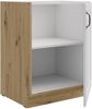 Unterschrank 60 cm Stilo Weiss + Eiche Artisan Küchenzeile Küchenblock Küche Bild 2