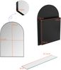 Spiegelschrank aus Metall in Schwarz, bogenförmig, mit 2 Glasböden, Wand- oder Nischeneinbau Bild 4