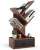 5-stufiges Baum-Bücherregal mit Schublade Mehrzweckregal CD- & DVD-Regal Braun Bild 2
