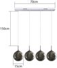 ZMH Pendelleuchte Grau Glas Durchmesser 70 cm G9 Esstischlüster Höhenverstellbar 4 Lampen in Farbe Esstischlampe für Küchen Bild 4