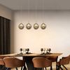 ZMH Pendelleuchte Grau Glas Durchmesser 70 cm G9 Esstischlüster Höhenverstellbar 4 Lampen in Farbe Esstischlampe für Küchen Bild 2